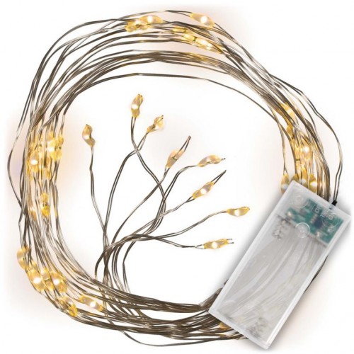 Vianočný svetelný drôtik MINI LED - teple biela 48 LED