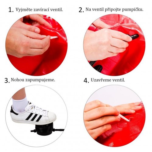 MOVIT Gymnastická lopta s nožnou pumpou, 75 cm, červená