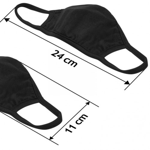 Detské bavlnené rúško, 10 ks, čierna