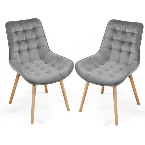 MIADOMODO Sada prešívaných jedál. stoličiek, sv. sivá, 2 ks