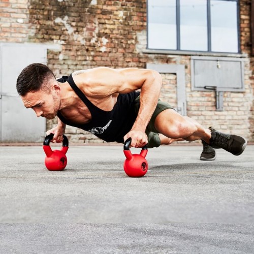 Gorilla Sports Kettlebell činka, pogumovaný povrch, 4 kg