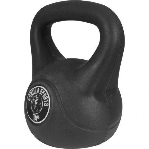 Gorilla Sports Kettlebell činka, plast, čierna, 14 kg Gorilla Sports Kettlebell činka, plast, čierna, 14 kg
