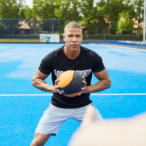 Gorilla Sports Medicinbal, sivý/čierny, 9 kg