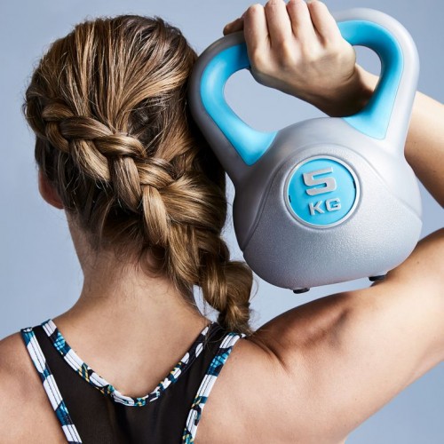 Gorilla Sports Kettlebell činka, vinylová, ružová, 2 kg Gorilla Sports Kettlebell činka, vinylová, ružová, 2 kg