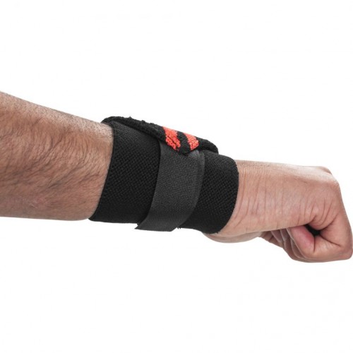 Gorilla Sports Bandáž na zápästie, čierna/červená, 2 ks