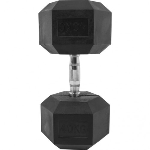 Gorilla Sports Šesťhranná pogumovaná činka, 40 kg