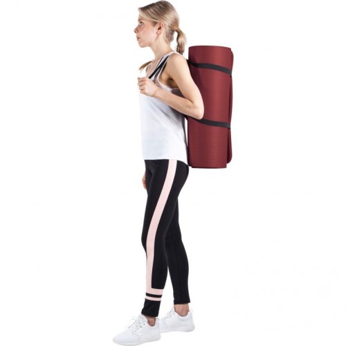 Gorilla Sports Podložka na jogu, 190 x 60 cm, vínová