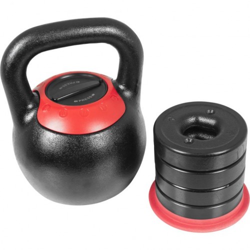 Gorilla Sports Kettlebell, nastaviteľná hmotnosť 8 - 16 kg