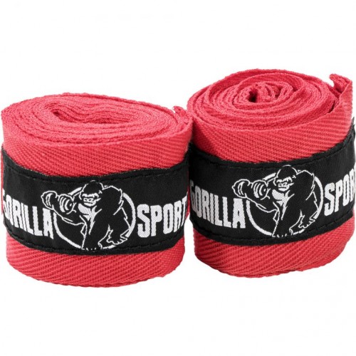 Gorilla Sports Boxerské bandáže, 255 cm, červená