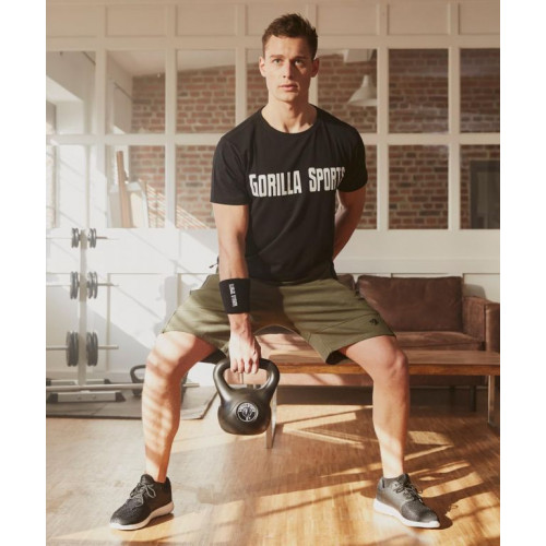 Gorilla Sports kettlebell činka, plast, čierna, 3 kg