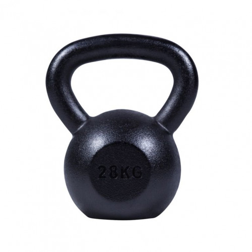 Gorilla Sports Kettlebell činka, liatinová, čierna, 28 kg