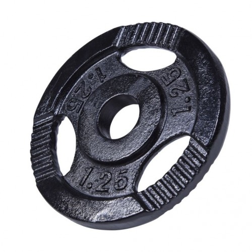 Gorilla Sports Liatinový činkový kotúč, čierny, 1,25 kg