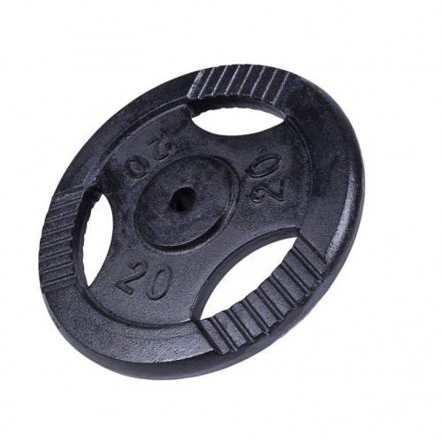 Gorilla Sports Liatinový činkový kotúč, čierny, 20 kg