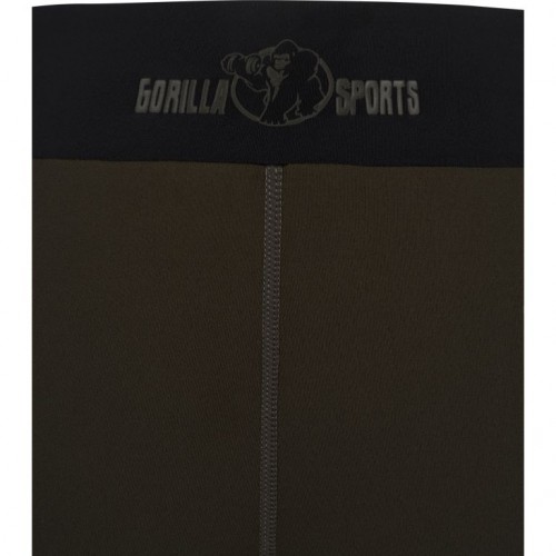 Gorilla Sports Legíny, čierna/olivová, XL
