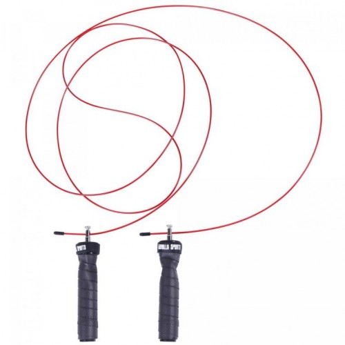 Gorilla Sports Švihadlo čierna/červená + taška a závažie