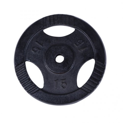Gorilla Sports Liatinový činkový kotúč, čierny, 15 kg