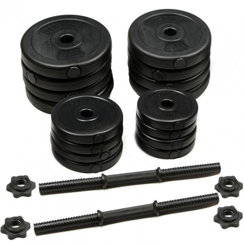 Súprava multifunkčnej posilňovacej lavice s činkami 2 x 15kg