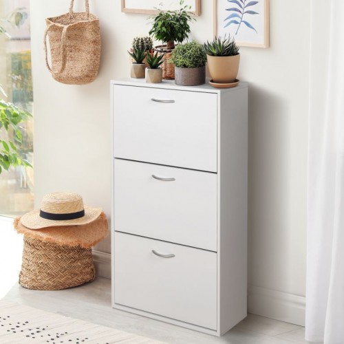 Miadomodo Výklopný botník biely - 59 x 105 x 22 cm Miadomodo Výklopný botník biely - 59 x 105 x 22 cm