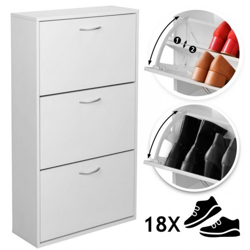 Miadomodo Výklopný botník biely - 59 x 105 x 22 cm Miadomodo Výklopný botník biely - 59 x 105 x 22 cm