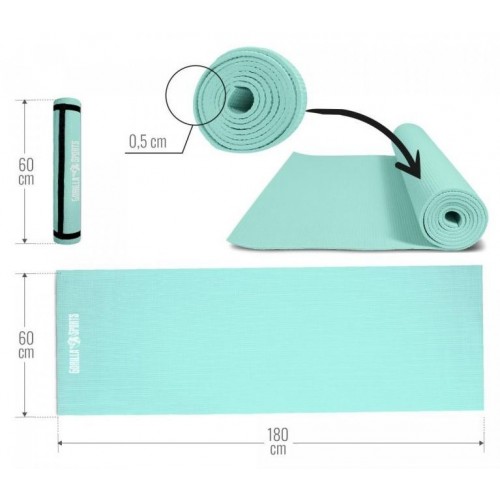 Gorilla Sports Podložka na jogu z PVC, ľadovo modrá