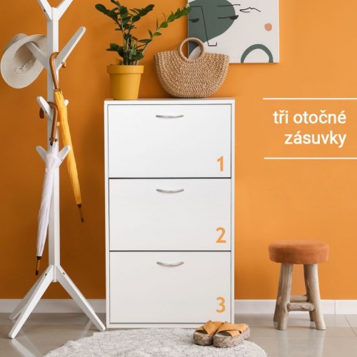 Miadomodo Výklopný botník biely - 59 x 105 x 22 cm Miadomodo Výklopný botník biely - 59 x 105 x 22 cm