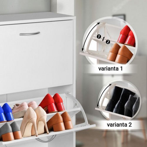 Miadomodo Výklopný botník biely - 59 x 105 x 22 cm Miadomodo Výklopný botník biely - 59 x 105 x 22 cm