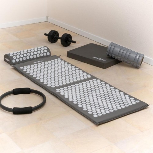 MAXXIVA Akupresúrna podložka s vankúšom, 130 x 50 cm, sivá