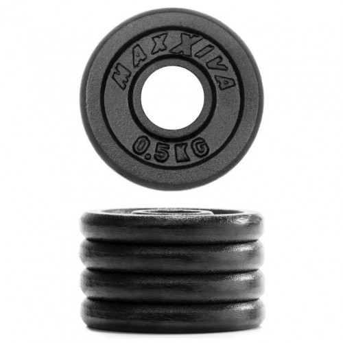 MAXXIVA Sada 4 závaží na činky celkom 2 kg, liatina, čierna