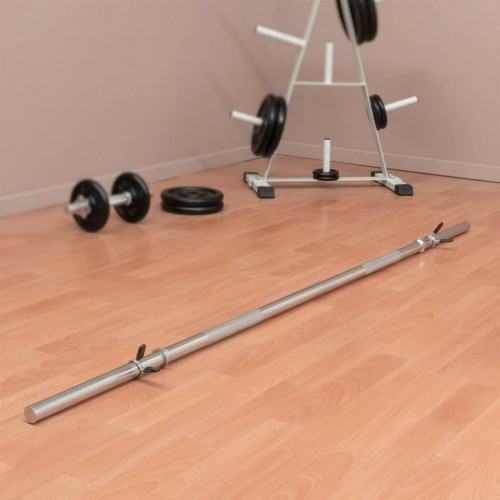 MAXXIVA Olympijská tyč s pružinovými zámkami 180 cm, striebo