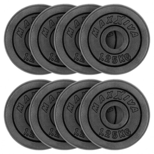 MAXXIVA Sada 8 závaží na činky celkom 10 kg, liatina, čiern