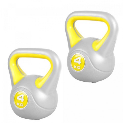 Gorilla Sports Sada Kettlebell činiek, plast, 2 x 4 kg