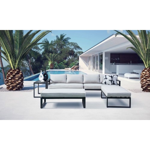 PORTLAND záhradná súprava, hliník, sivá