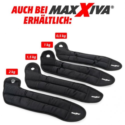MAXXIVA sada záťažových manžiet na ruky, 2x 1,5  kg, čierna