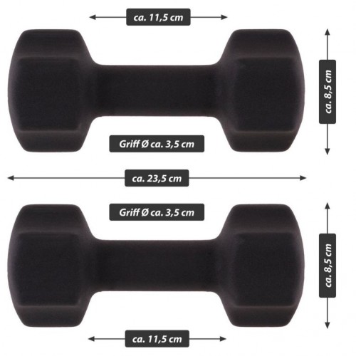 MAXXIVA sada činiek s neoprénovým poťahom 2x 5 kg, čierna