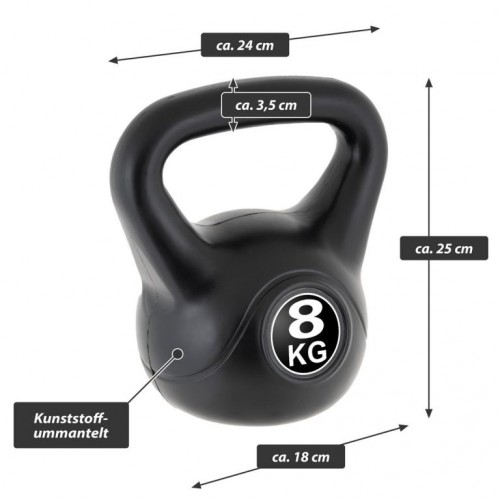 MAXXIVA Kettlebell činka, čierna, 8 kg
