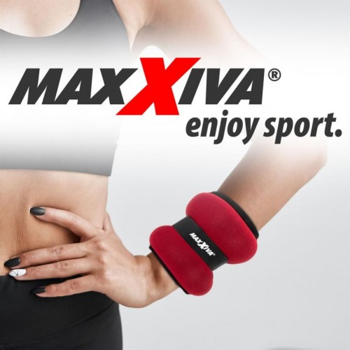 MAXXIVA záťažové manžety 2 x 1,5 kg, červené
