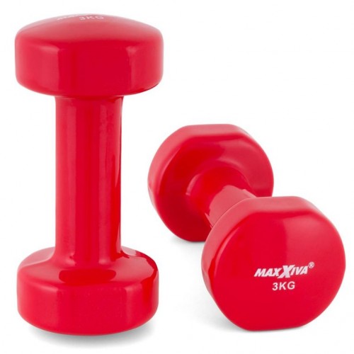 MAXXIVA sada vinylových činiek 2 x 3 kg, červená