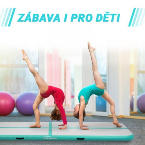 Physionics Airtrack nafukovacia žinenka, 3 m, zelená