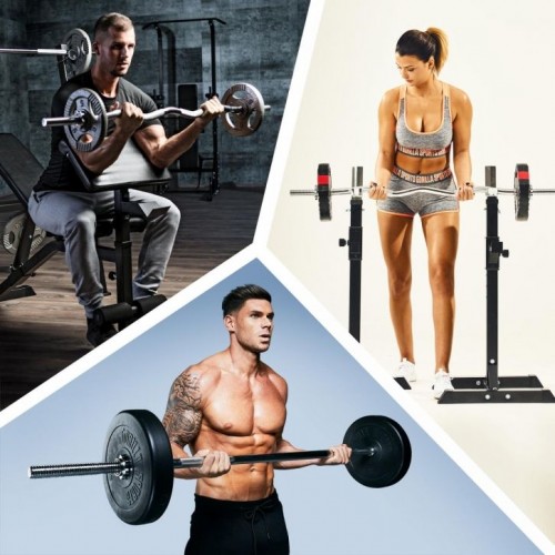 Gorilla Sports Sada posilňovacích tyčí 170 cm + 120 cm, zámky