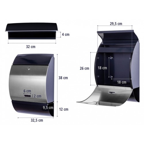 STILISTA nástenná poštová schránka 33 x 48 x 17 cm