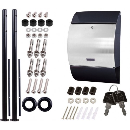 STILISTA poštová schránka so stojanom, oceľ, 33 x 17 cm