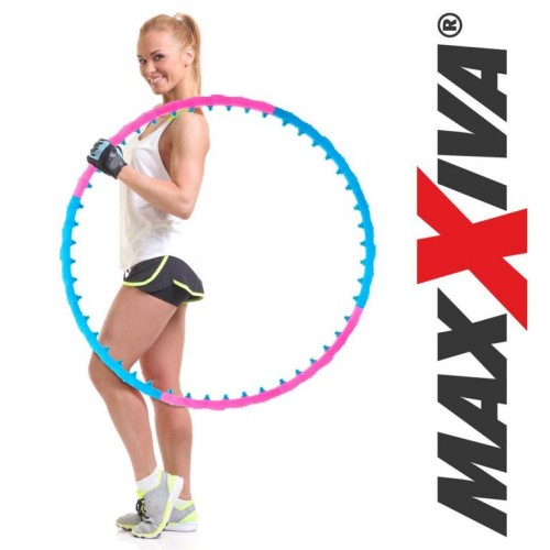 MAXXIVA hula- hoop masážna obruč, 100 cm, modro-ružová