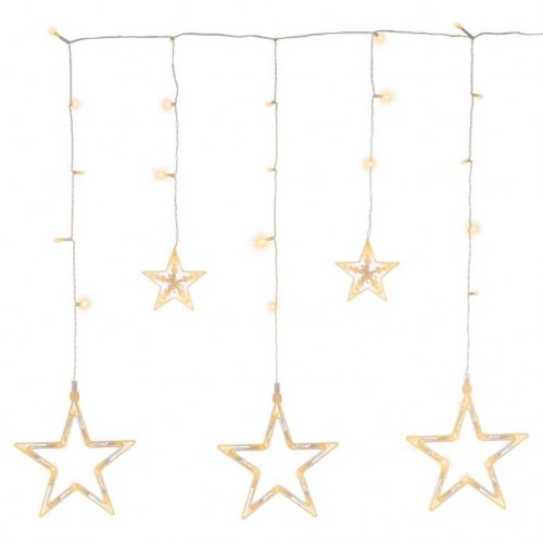 NEXOS Vianočná reťaz - hviezdy, 0,6 m, 61 LED, tepleá biela