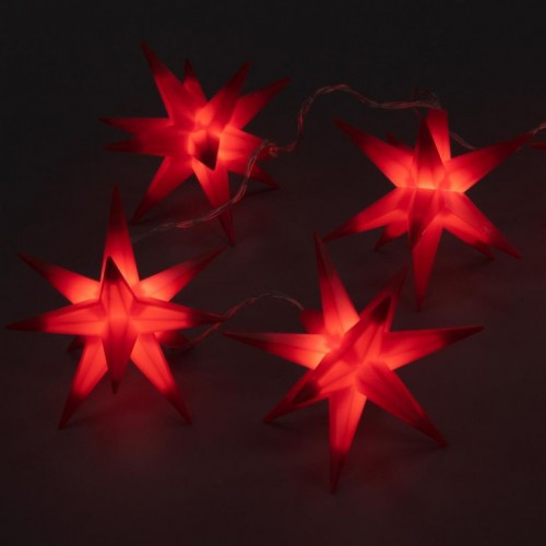 Vianočné LED hviezdy - červené, 10 LED