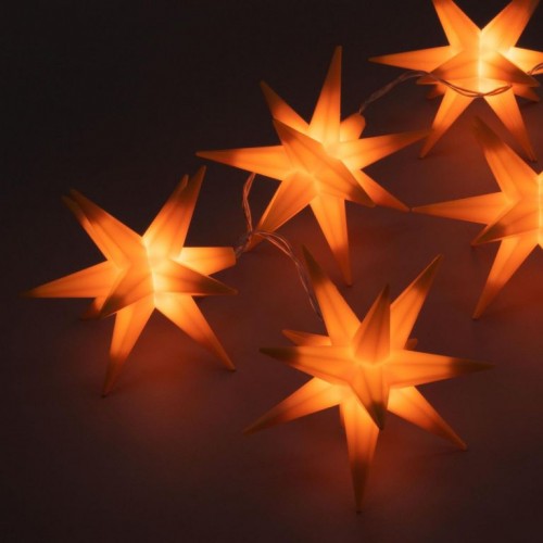 Vianočné LED hviezdy - oranžové, 10 LED Vianočné LED hviezdy - oranžové, 10 LED