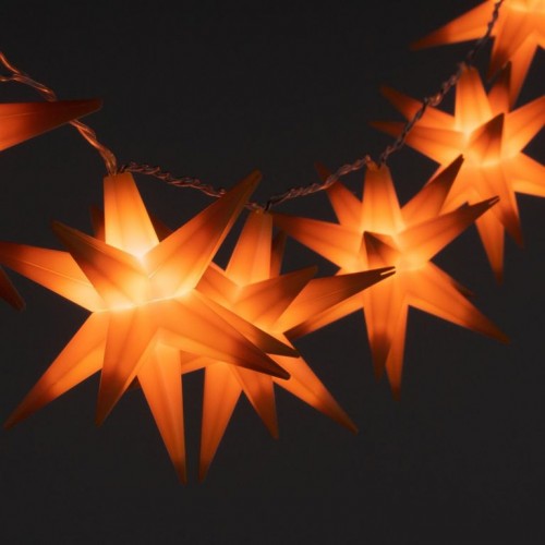 Vianočné LED hviezdy - oranžové, 10 LED Vianočné LED hviezdy - oranžové, 10 LED