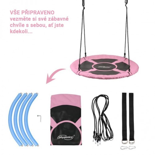 Physionics hojdačka v tvare kruhu, ružová, 100 cm