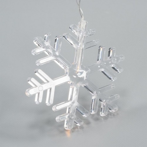 Svetelný záves vločky, 8 LED, teplo-biela