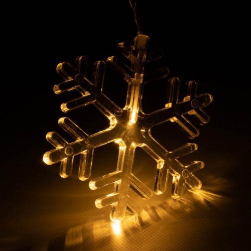 Svetelný záves vločky, 8 LED, teplo-biela