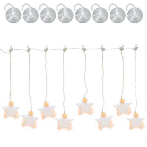 Svetelný záves Hviezdy, 8 LED, teplo biela